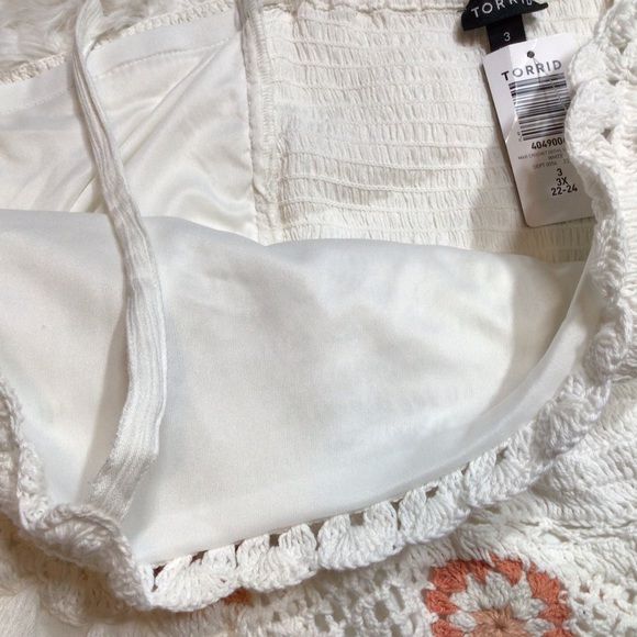 NWT TORRID 22 24 Crochet Maxi Gauze Smock Summer Peasant 3X Boho Pretty Girly - Picture 12 of 13